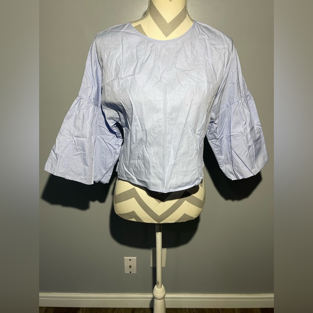 Women's‎ Light Blue Bell Sleeve Top